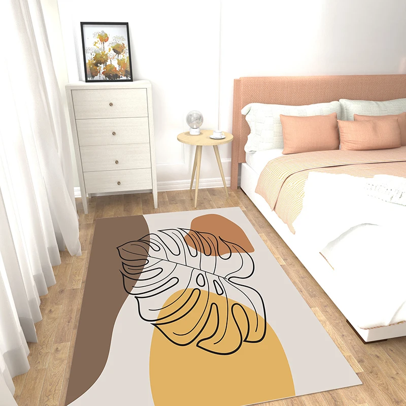 

40*60cm nordic geometric large carpet printed anti-slip machine made low pile area rugs for living room