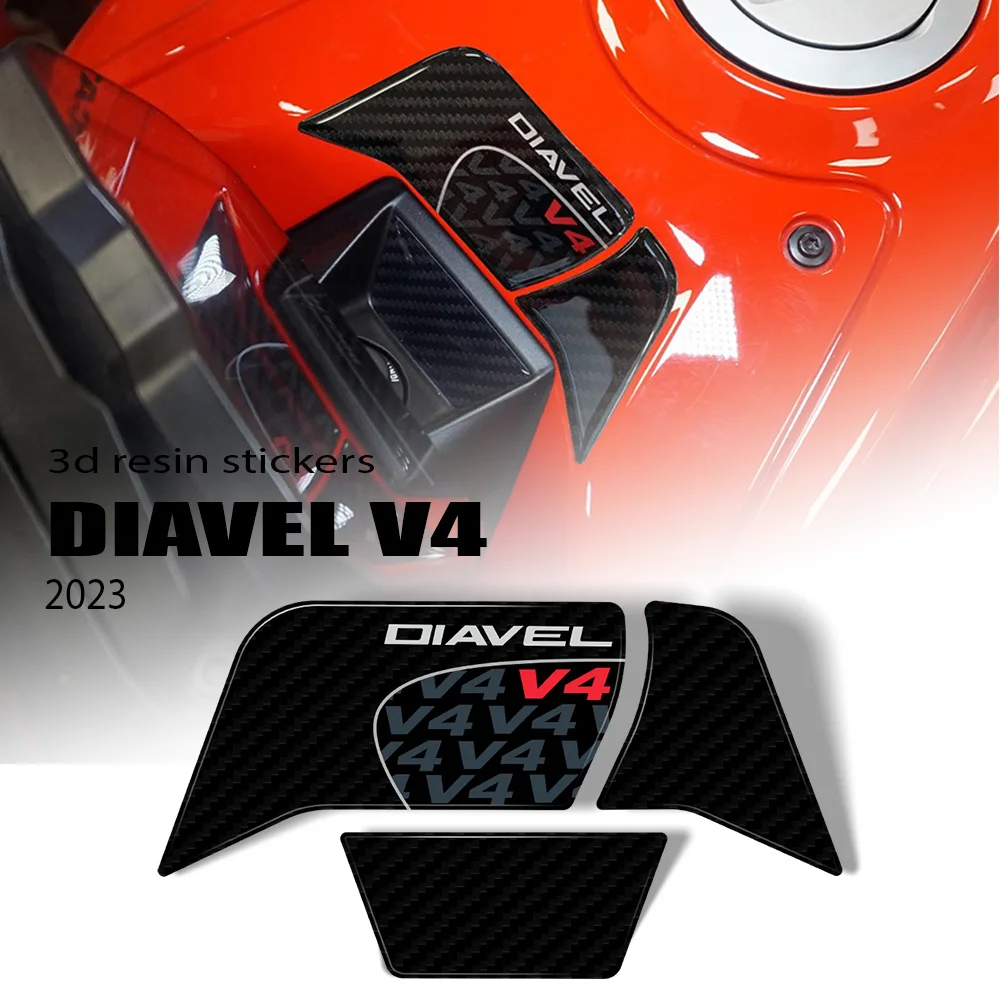 For Ducati Diavel V4 2023 Motorcycle diavel v4 Accessories Key Ignition Area Protector 3D Epoxy Resin Sticker Kit