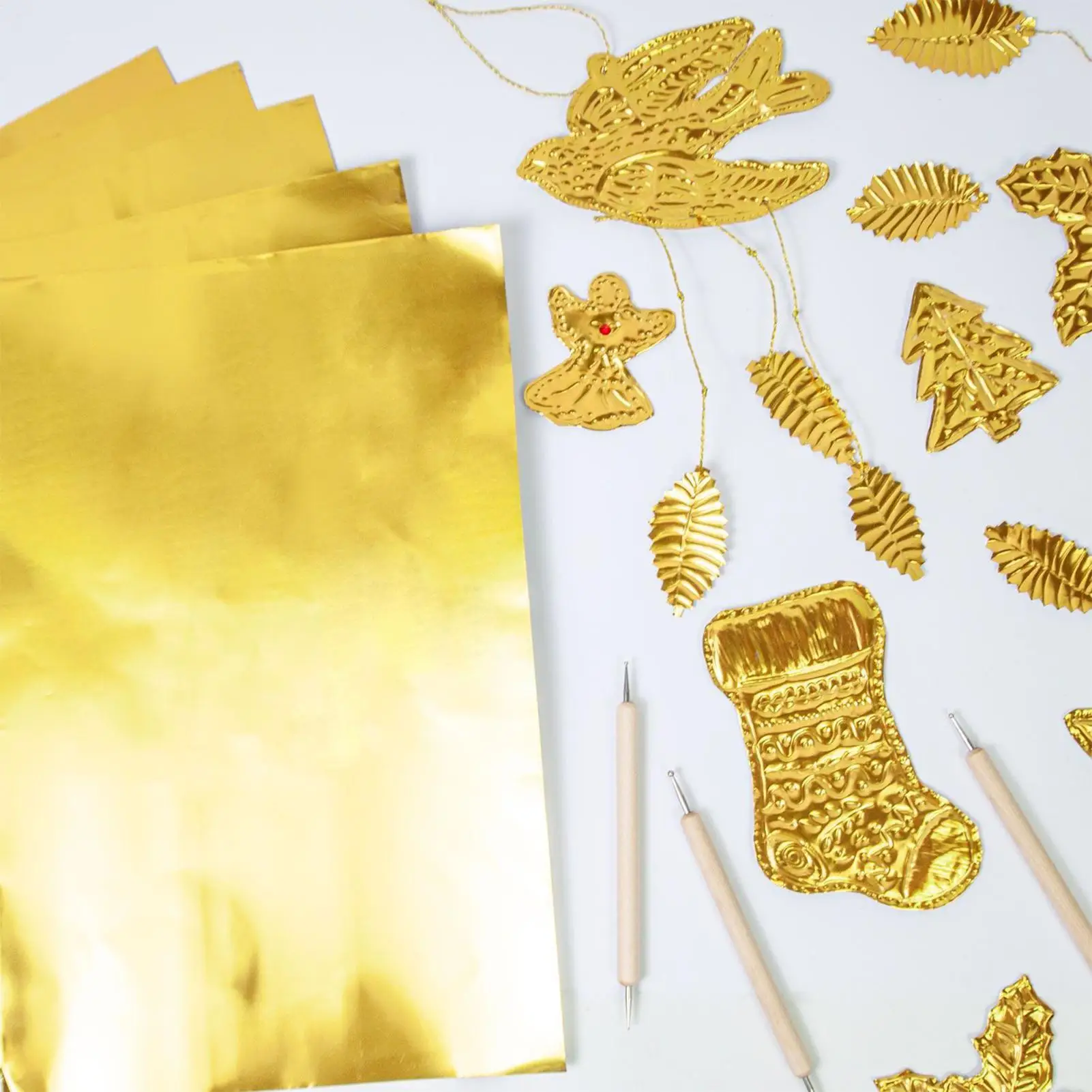 20x Gouden Aluminiumfolie Knutselbladen | Embossing Ambachtelijke