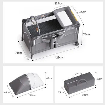 4 in 1 Baby Bassinet,Pack and Play,Bedside Crib Sleeper,Bottom Storage and Toy Bar for Newborn to Toddles 5