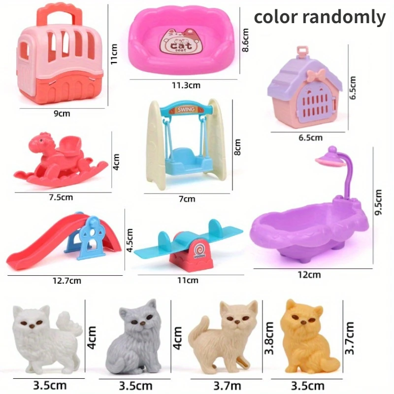 Cute Dog Pet Basket Family Toys Dog Doll Set Cage Toys Scene Playing Toys Christmas Decoration Thanksgiving Gifts color randomly BEST SELLERS