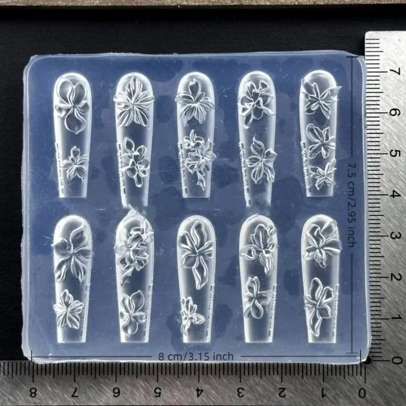 꽃 네일 아트 몰드 실리콘 릴리프 빈티지 3D 네일 장식 네일 살롱 네일 씰 액세서리 매니큐어 도구 DIY
