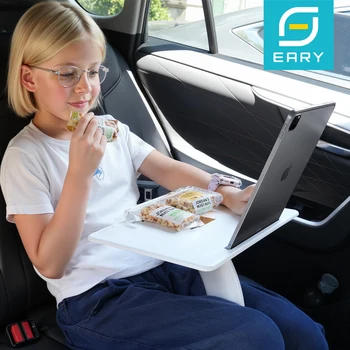 Tavolino da Auto Eary per Laptop, Supporto Portatile per Sedile Posteriore, Vassoio per Mangiare con Porta Bevande e Supporto per Libri e Tablet per Bambini