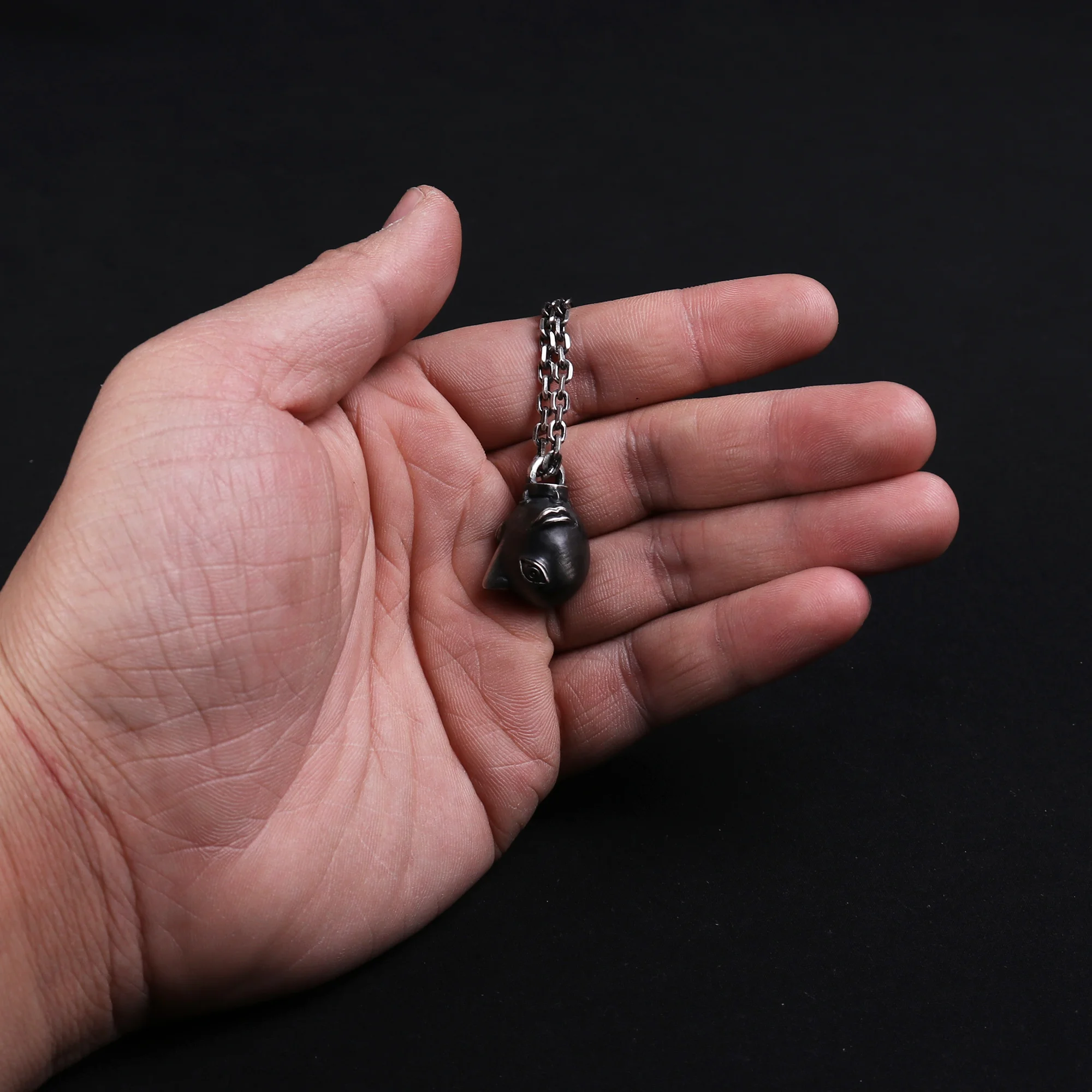 Handmade 27g 925 Sterling Silver Behelit Pendant beherit Necklace The egg of king open eyes Smooth Version