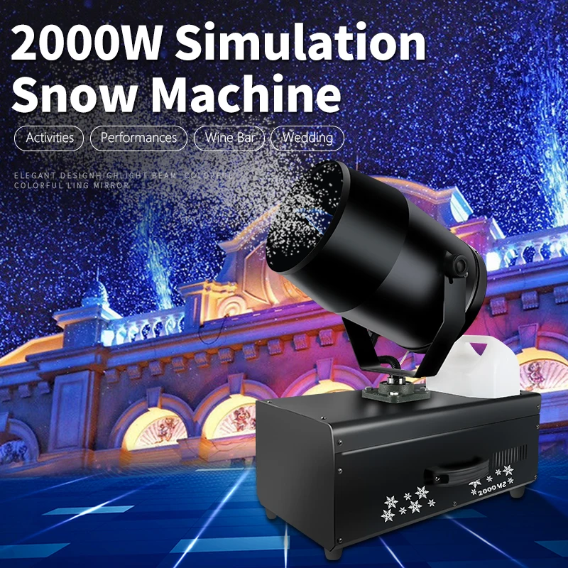 2000 watt artificial fake snow making machine outdoor 360 degree moving head snow machine snow maker machine for parties