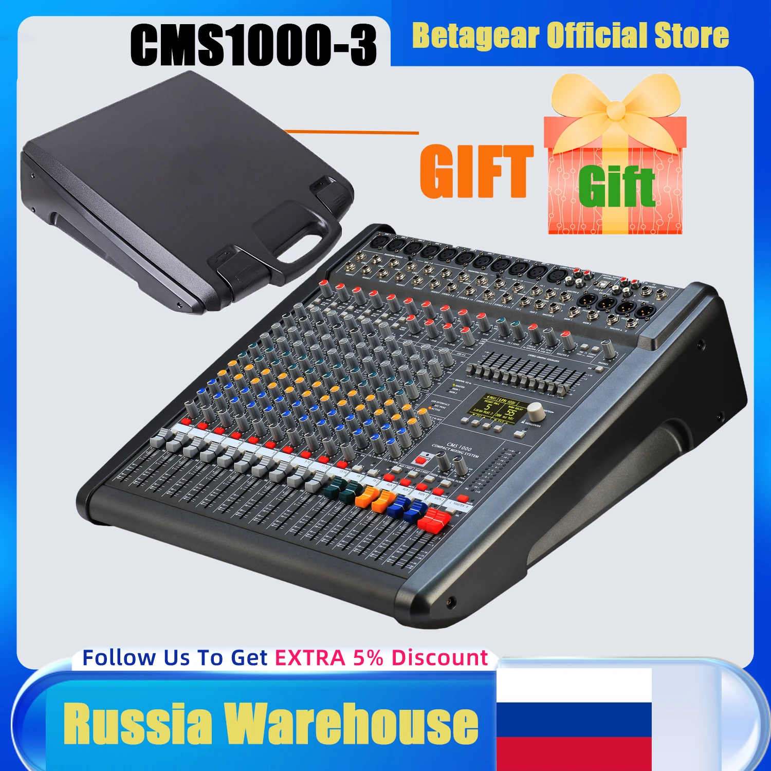 

Betagear Audio Mixer CMS1000-3 Original Logo Consola Digital Dj Table Mixing Desk Professional Stage Aduio Equalizer Processor