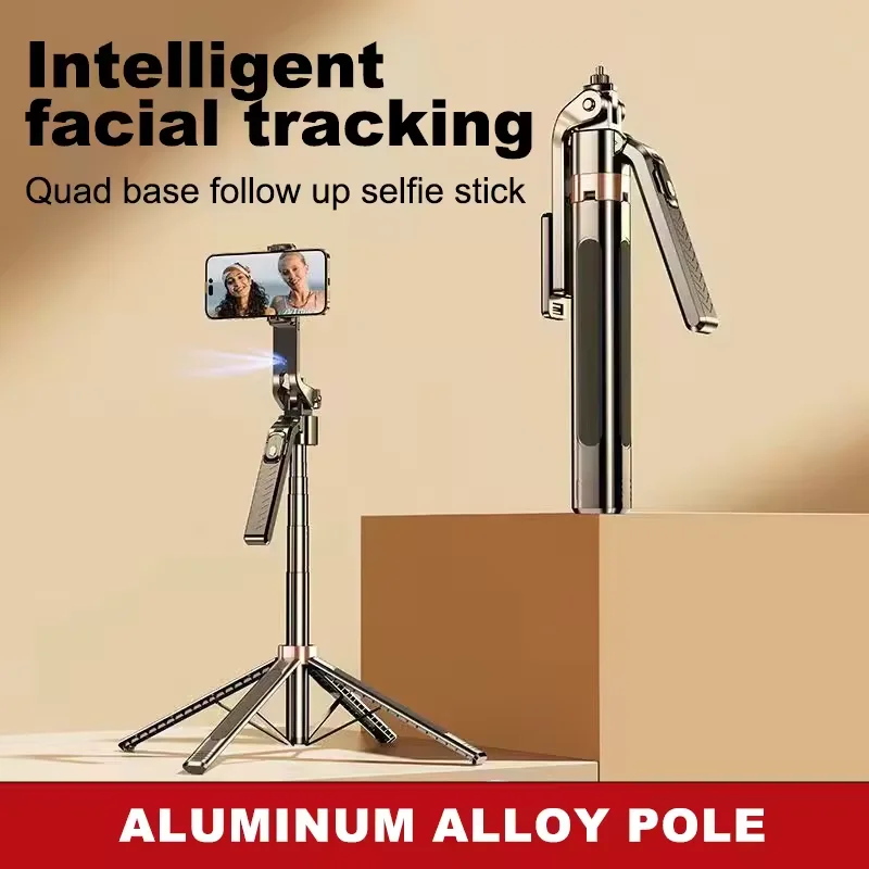 DIXSG Portable Gimbal Selfie Stick AI Face Track 360 Degree Rotation Stabilization 180CM Extension Height Tracking Gim