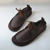 Retro nostalgia wild cowhide men's shoes soft walking casual driving real leather shoes