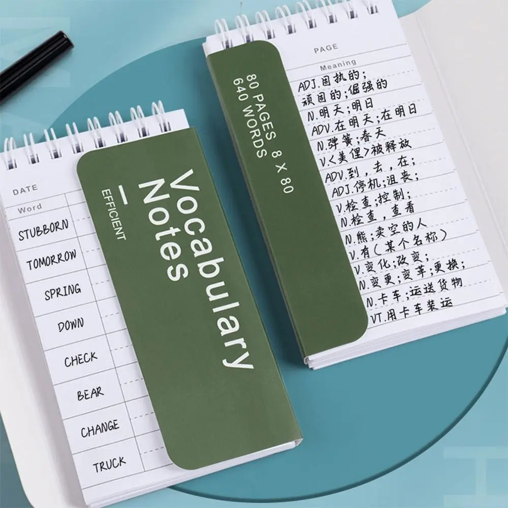 Learning Notebook Portable Mini Pocket Vocabulary Word Book Spiral Notebook School Stationery