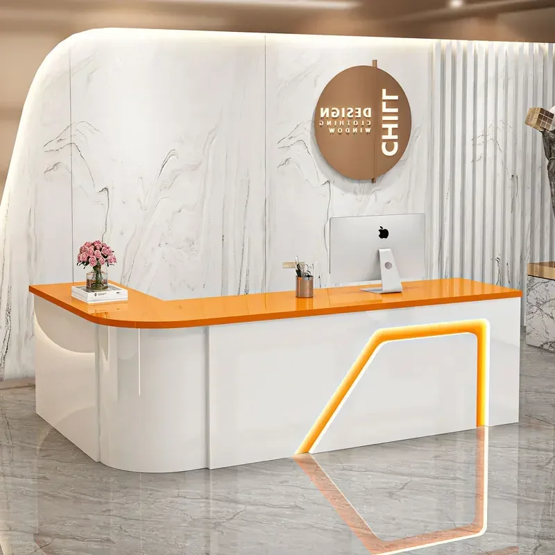 Beauty Salon Reception Desk Small Simple Checkout Table Cashier Counter Desk Office Mostrador Negocio Commercial Furniture