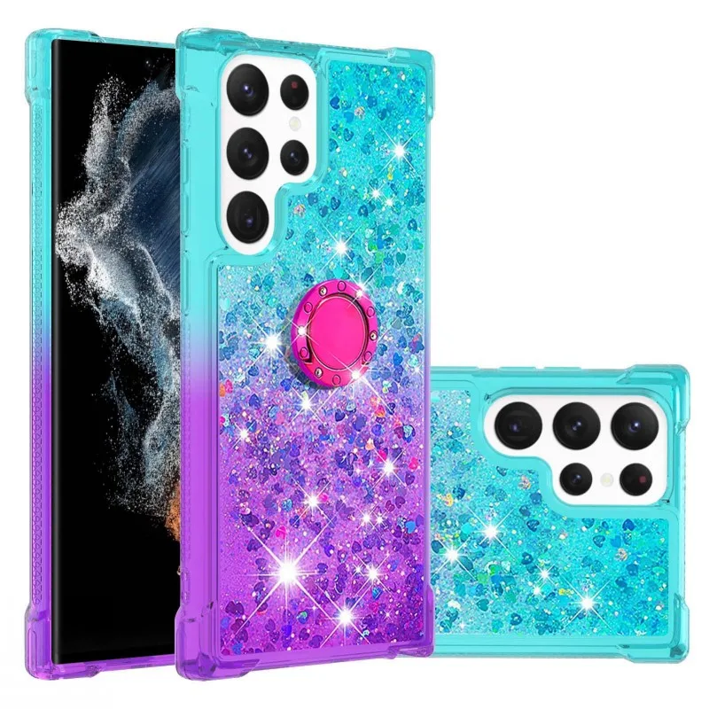 Funda compatible con Xiaomi 12T/12T Pro, funda de arena movediza con  purpurina líquida que fluye con purpurina y arena movediza, bonita funda