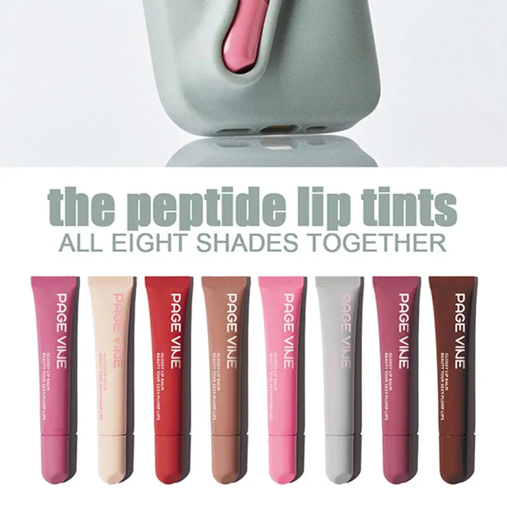 PAGE VINE Lip Gloss Summer Lip Moisturizer Balm Smoothing Lines Nourishing Makeup Daily Care For Women 8 Colors