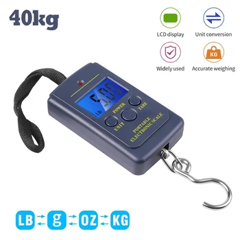 Kitchen Scales Weight Scale Portable Digital LCD Scale 주방 저울 휴대용 디지털 LCD 저울 40kg, 전자 수하물 걸이 가방, 여행 가방, 무게 균형 도구