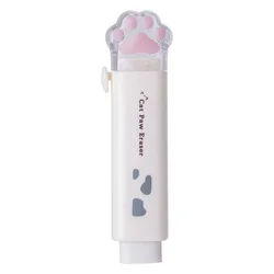 Adorable Kawaii Cat Retractable Eraser - Cute Korean Stationery (White)