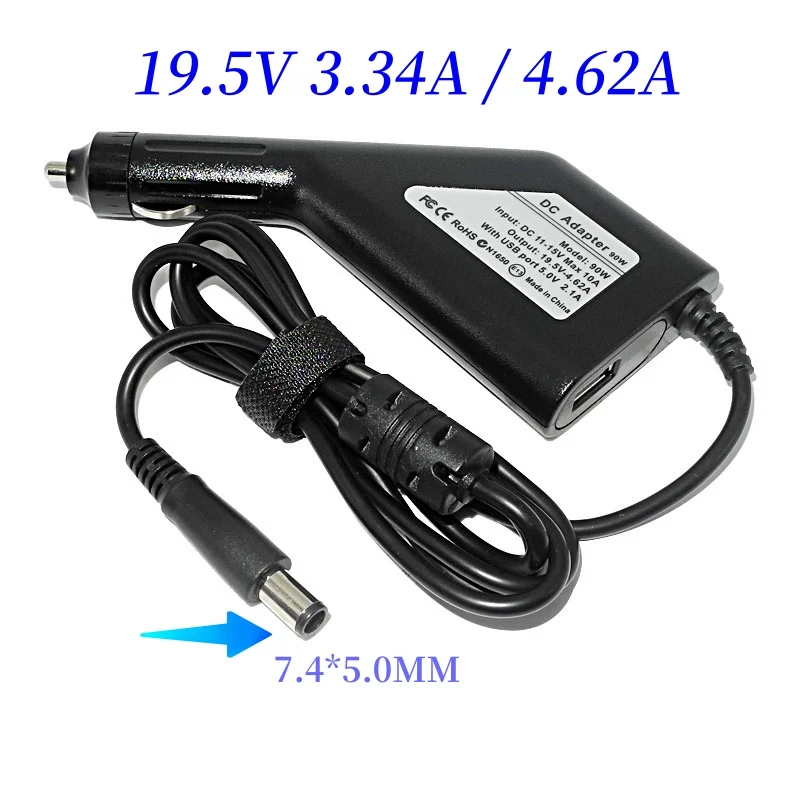 Автомобильное зарядное устройство для ноутбука Dell D505 D510 D610 D620 E5530 E5400 E6400 E6500 M70 Vostro 1014 1015 адаптер питания постоянного тока 19,5 в А