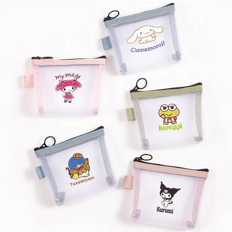 

Kawaii Kittys Coin Purse Transparent Storage Bag Anime Kuromis Melodys Student Storage Zipper Bag Cartoon Supplies Kids Gifts