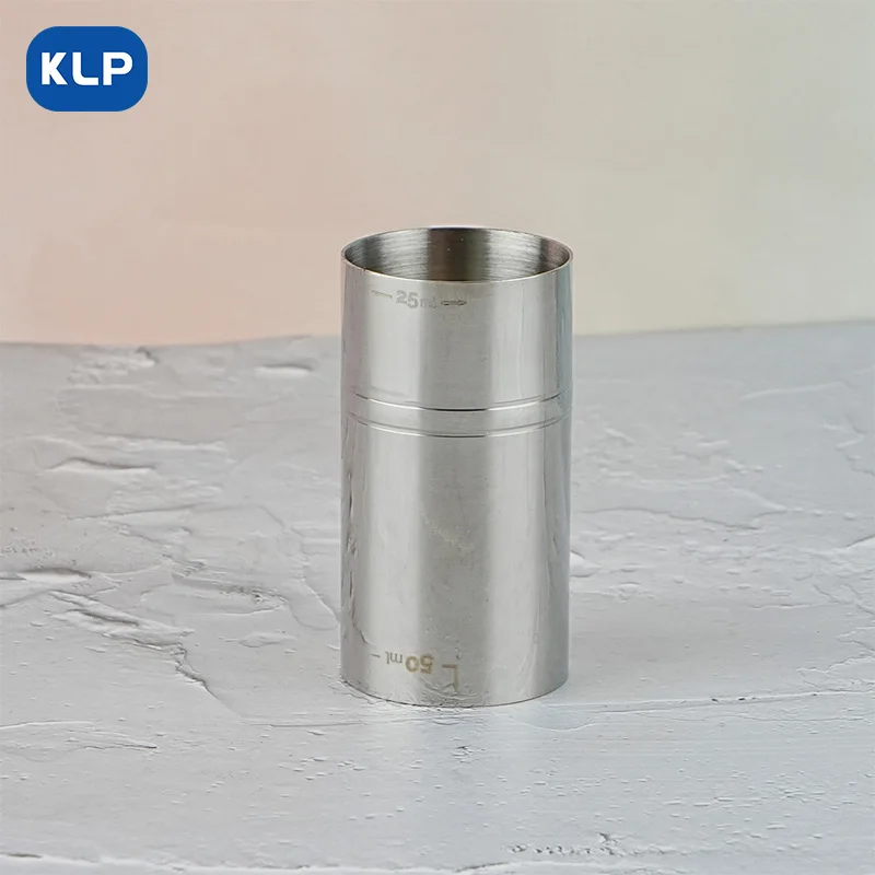 KLP Stainless Steel Double Ended Wine Measuring Tumbler Measuring Cup with Graduated Ounce Cup Holder Bar Bartending Tools measuring jigger stainless steel measuring cups