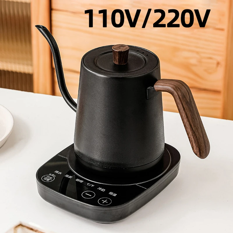 220VElectric coffee pot Fine mouth brew coffee pot Pour Over Coffee Tea  Kettle Gooseneck Pot600ml EU plug - AliExpress