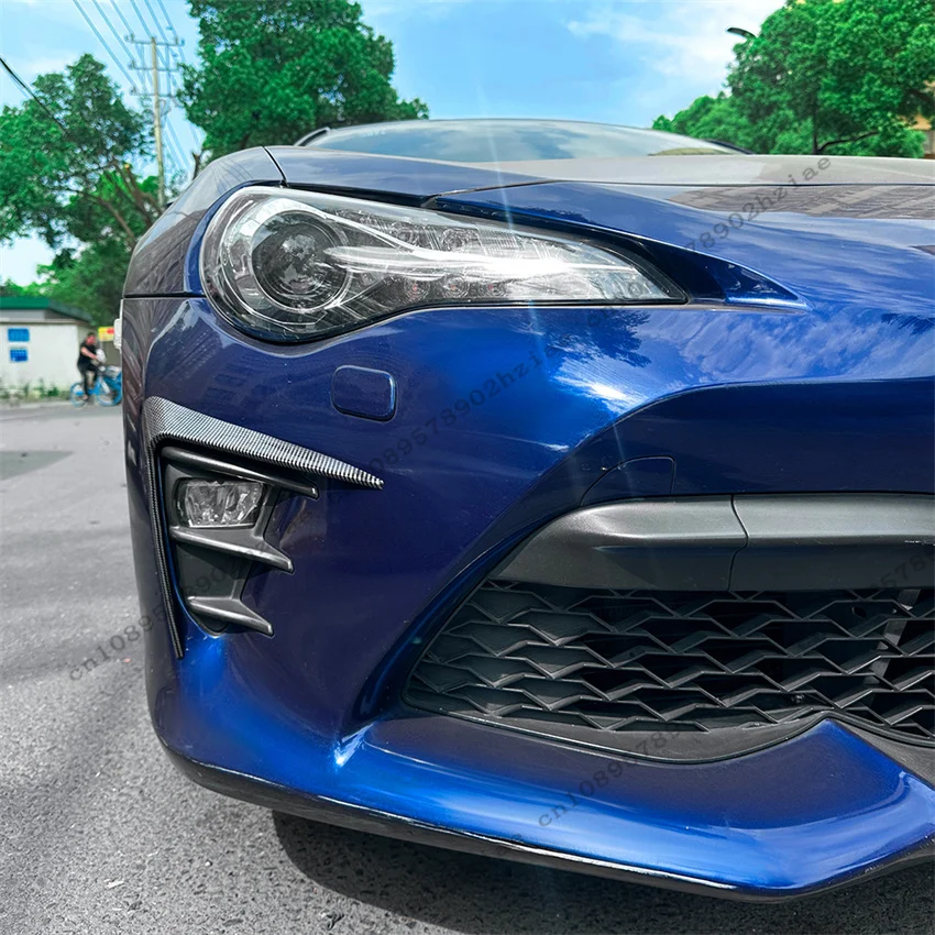 도요타 GT86 페이스리프트 2017-2020 스포일러 디퓨저 액세서리용 자동차 앞 범퍼 립 안개등 커버 윈드 나이프 ABS 유광 블랙