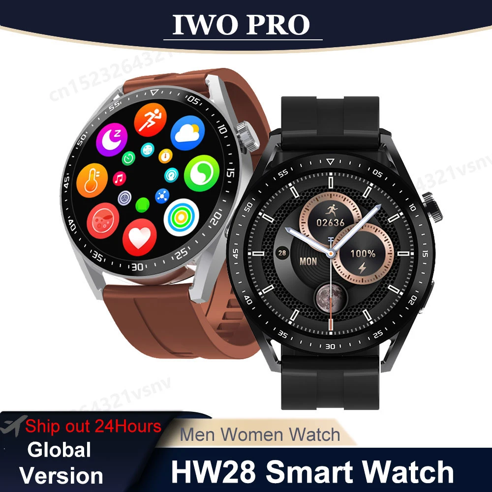 Original HW28 Smart Watch Men 2022 New NFC HD 1.39” Bluetooth Call Voice Assistant Wireless