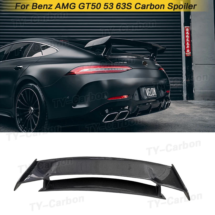 

For Mercedes Benz AMG GT43 GT50 GT53 GT63 Real Carbon Fiber Spoiler Rear Wing Trunk Lip Spoilers Hight Quality FRP 2019-2023