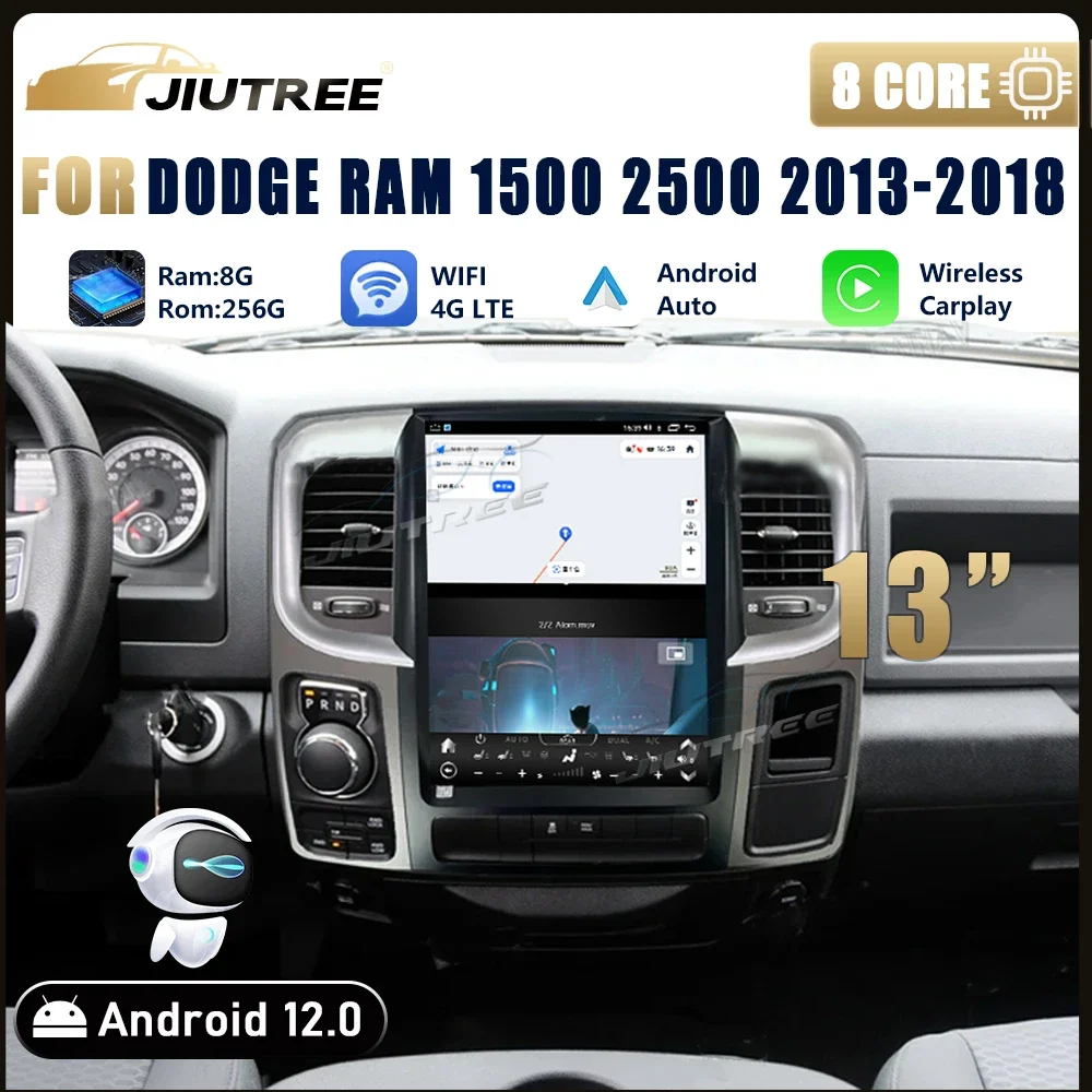 

13 Inch Android 12 For Dodge RAM 1500 2500 2013-2018 Car Radio Carplay GPS Multimedia DVD Player Tesla GPS Navigation Head Unit