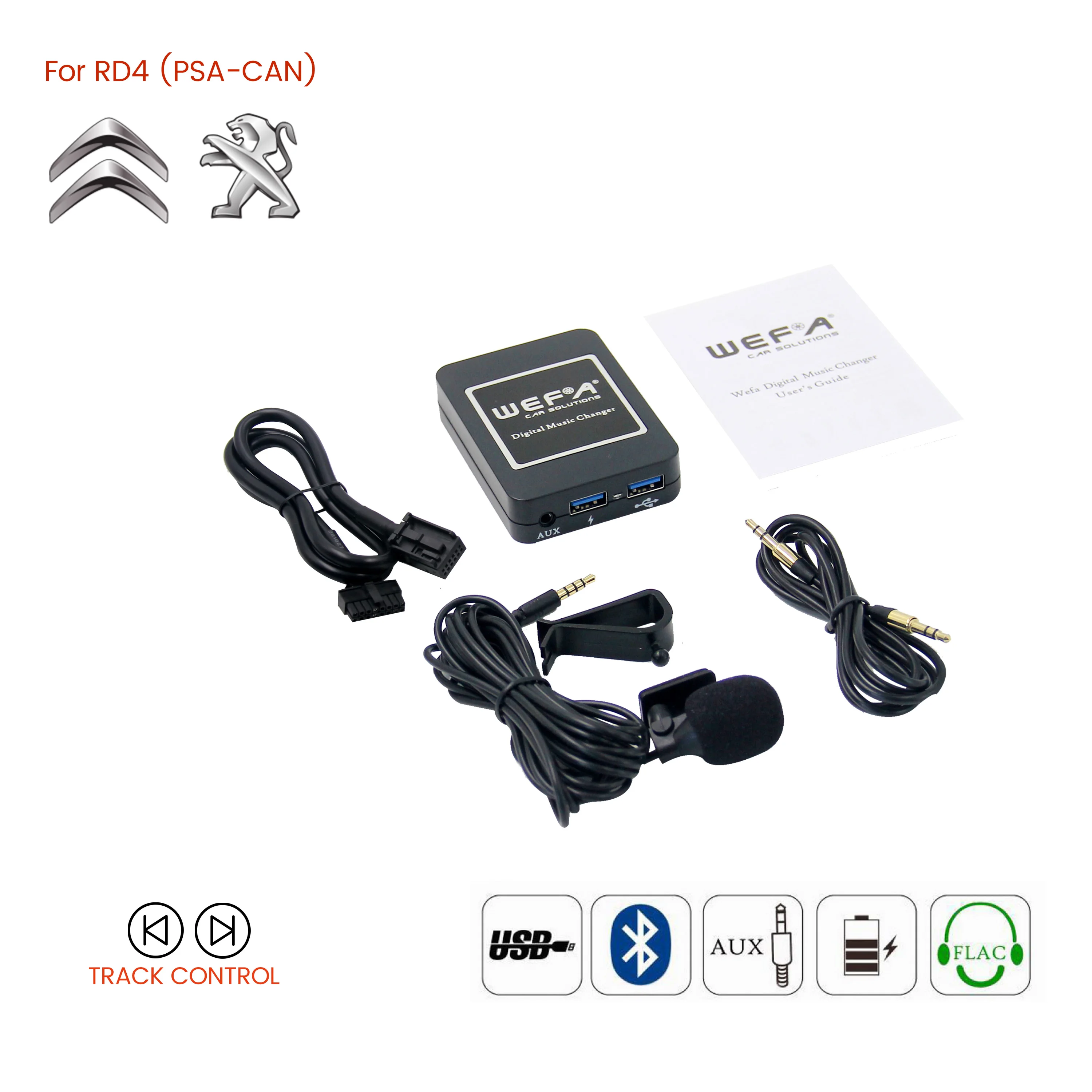 Bluetooth 5.2 USB AUX Adapter Passend Für Peugeot Citroen RT3 RT4 RT5 RD4 Radio