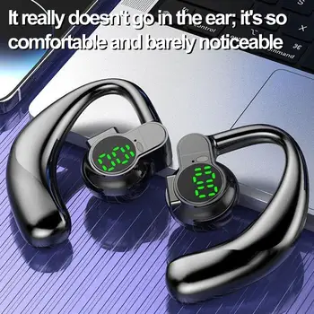 1-2 Pezzi Cuffie Bluetooth Wireless a Conduzione Aerea con Gancio per Orecchio, Cancellazione del Rumore, per Sport
