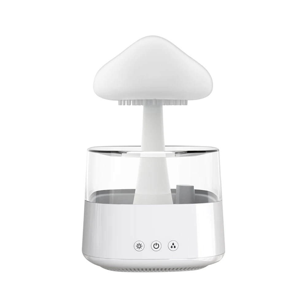 Mushroom Rain Air Humidifier Electric Aroma Diffuser Wood Grain Cloud Atomizer Aromatherapy Machine with Colorful night Light