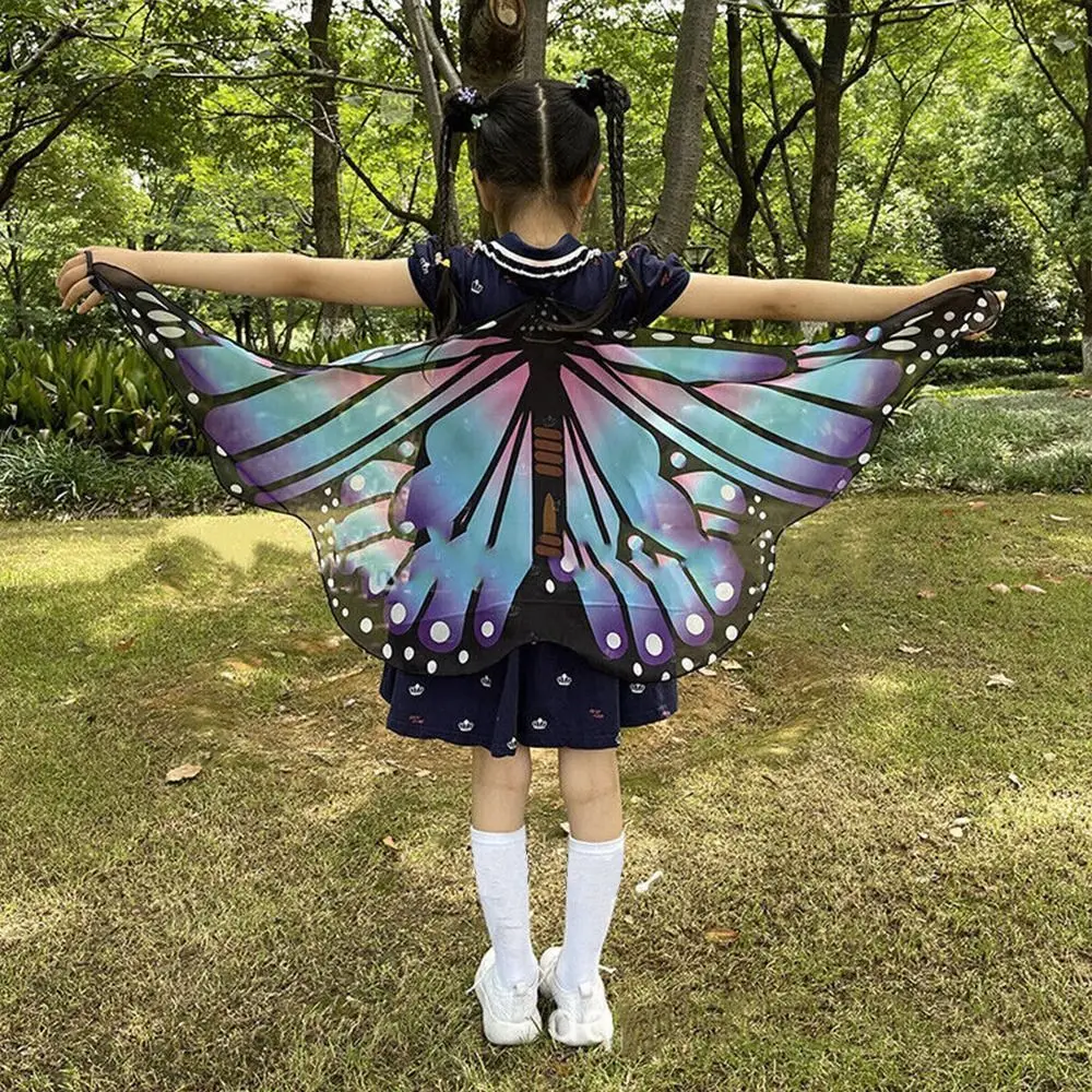 Kids Butterfly Performance Wings Cosplay Accessories Halloween Carnival Props Wing Costumes For Girls Boys Cloak Party FavorGift