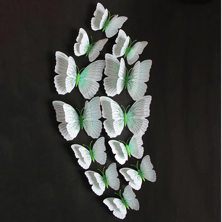 12PC/set 3D Hollow Butterfly Cake Decoration Wall Décor Butterfly Decor  Hollow Carving Butterfly Party Cake Decorations