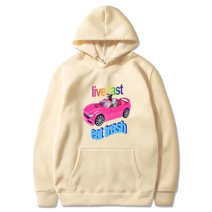 Funny Cute Raccoon Print T-Shirt Men Women Y2k Aesthetics Oversized Fashion Sweatshirts harajuku Long Sleeve Hoodies Sweatshirts