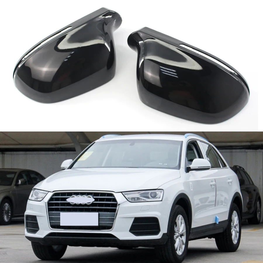 

For Audi Q3 2013 2014 2015 2016 2017 2018 Replace Reversing Mirrors Cover Rearview Mirror Housing Rear Shell Black A Pair