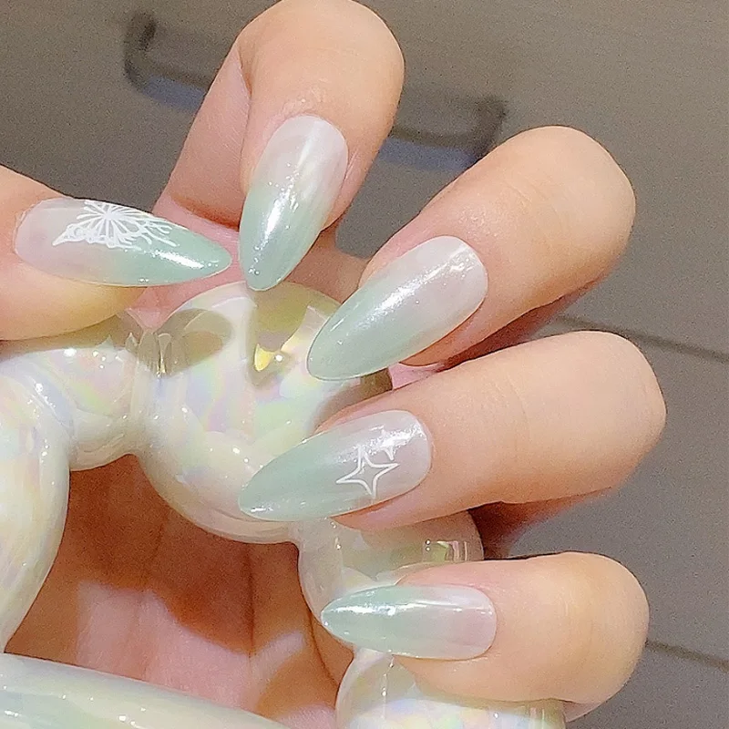 TSZS 1pcs/lot Aurora Pearl White Nails Glitter Dust Chrome Moonlight White Powder Shell Mirror Pigment Nail Art Suppl