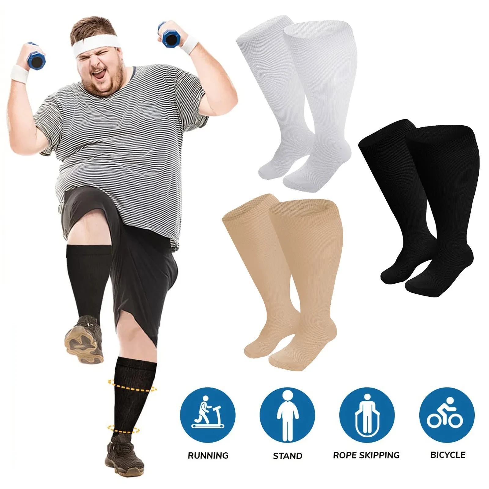 

S-4XL Compression Socks Medical 20-30mmhg Neutral Running Hiking Rugby Sports Socks Varicocele Pregnancy Swelling Nurse Socks