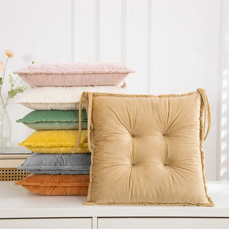 

Solid Colour Thickened Cushions Plush Chair Cushion Square Chair Cushions Student Cushion Dining Floor Pad Cushion 42x42cm