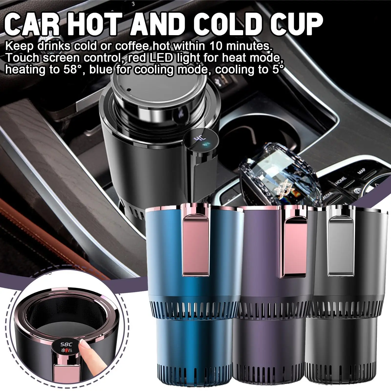 2In1CarCupCoolerWarmerAutoCoolingAndHeatingCupHolderFor