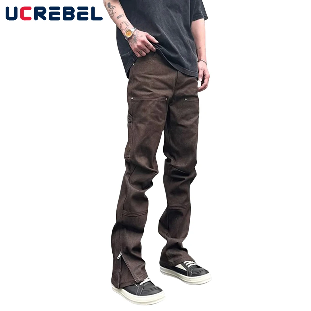 【SATIIIZ】Nape Double Nnee Carpenter Cotton Pants SATIIIZ】Nape Double Nnee Carpenter Cotton Pants