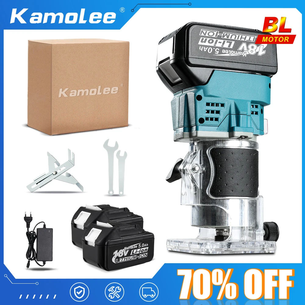 Kamolee 18V Cordless Elettrico Trimmer Legno Mano Trimmer Incisione Scanalatura Taglio Intaglio Macchina Router Legno