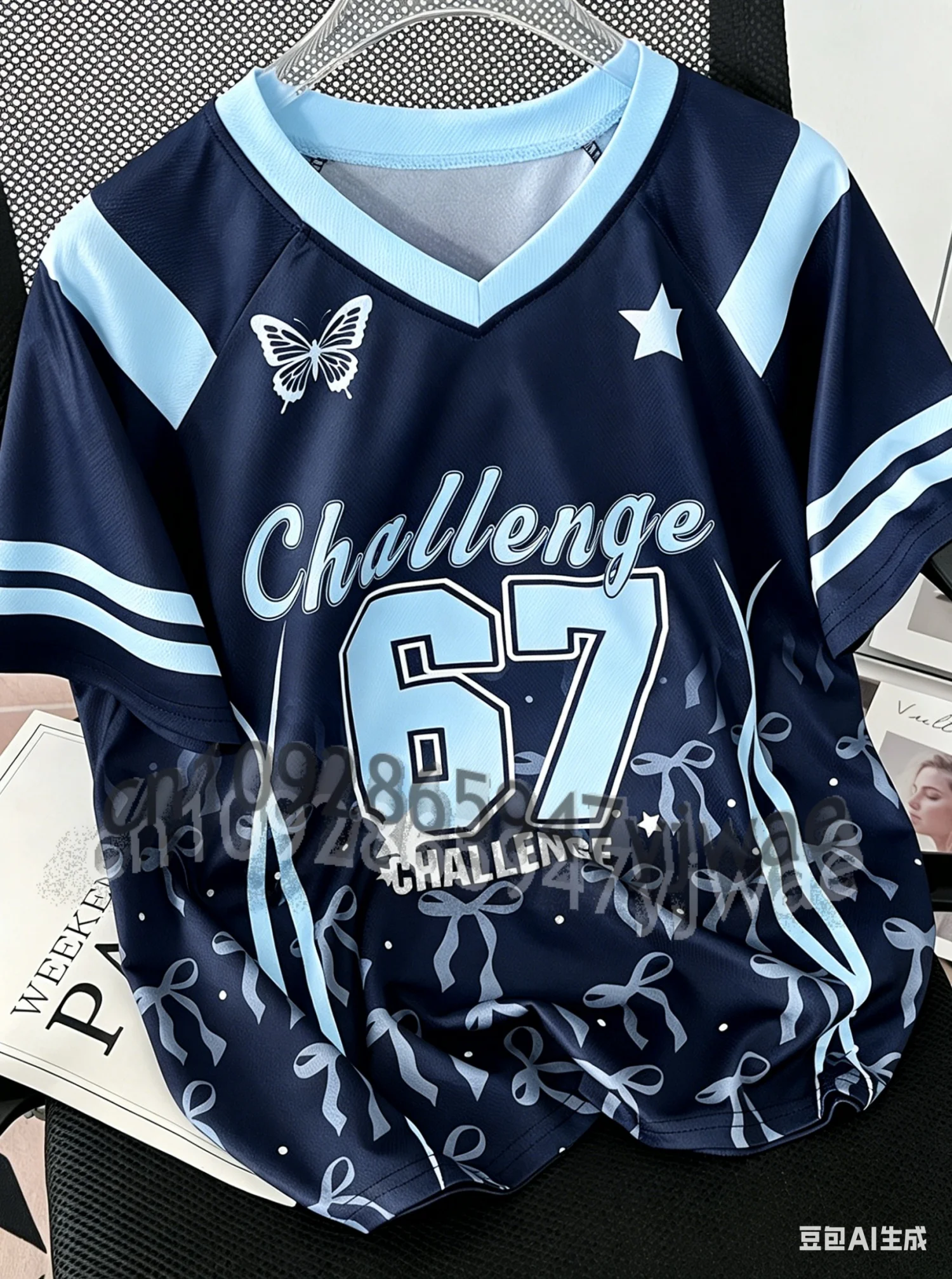 2026 Women Girls Challenge 67 Sports Team Uniform Short Sleeve T-Shirt Graphic Tee Baseball Jerseys Stripe Plus Size T -Shirt 3