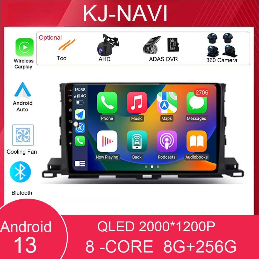 

10.1inch Android 13 For Toyota Highlander 3 2014 - 2018 Car Radio Auto Multimedia Steteo Player GPS Navigation Screen Wifi