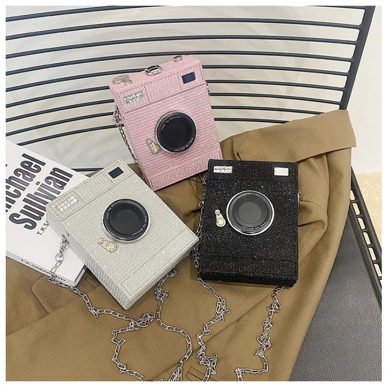 2023 New Shoulder Bag Mini Cameral Box Style Trend Design Chain Business Casual Party Phone Pouch Purse Storage Crossbody Bag