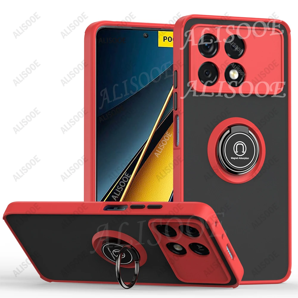 Kickstand Armor Ring Holder Protective Case - Shockproof Cover