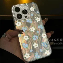 Cute Fresh Floral Dazzle Lustre Lining Hard Phone Case for OPPO A5 (4G 5G) (Just Case 1)