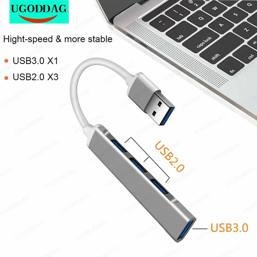 Adattatore Hub Usb 3.0 Usb 4 Porte Otg Mini Usb Extender Splitter Per Mac Pro/Mini Surface Pro Computer Desktop Pc Xbox Ps4 Laptop