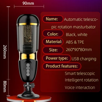 Automatic Telescopic Rotation Male Masturbation Cup 10*10 modes Silicone vagina real pussy adult Masturbator sex toys for men 6