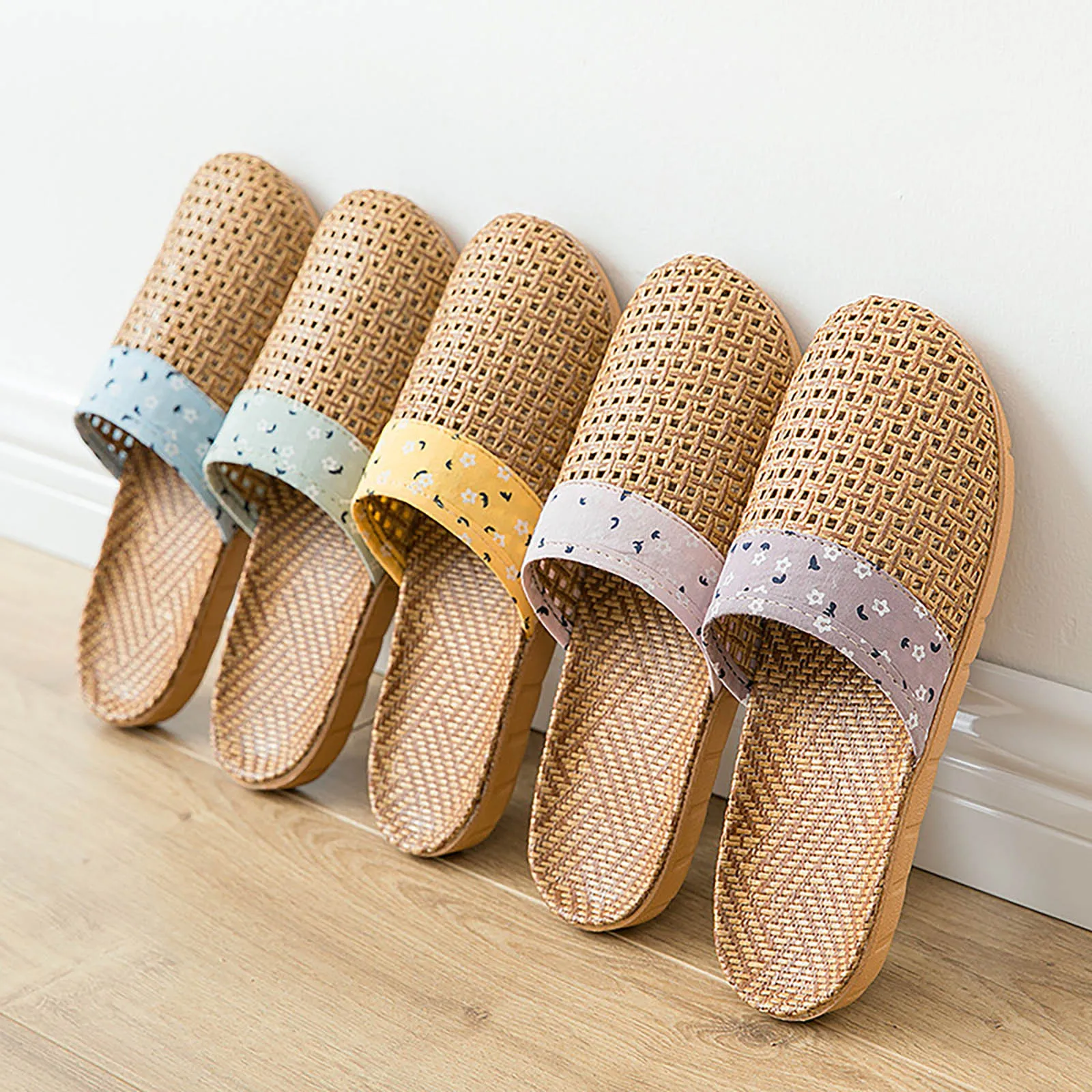 

Тапки Домашние льняные для пар и женщин, деревянные тапочки для пола, плоская подошва, Нескользящие, Летний стиль