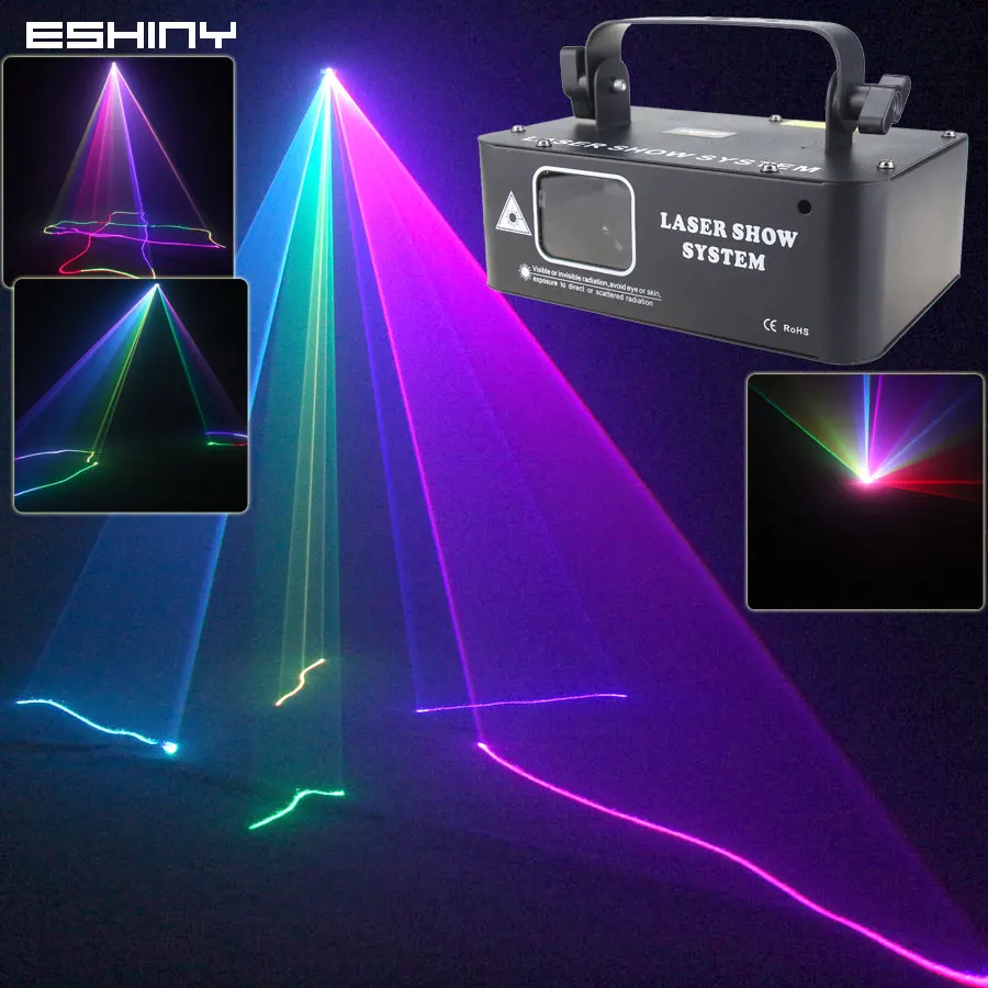 Фото ESHINY анимация RGB лазерный луч диско сценический световой узор проектор DMX DJ танцевальный бар вечерние рождественские световые эффекты шоу X1N7 №1