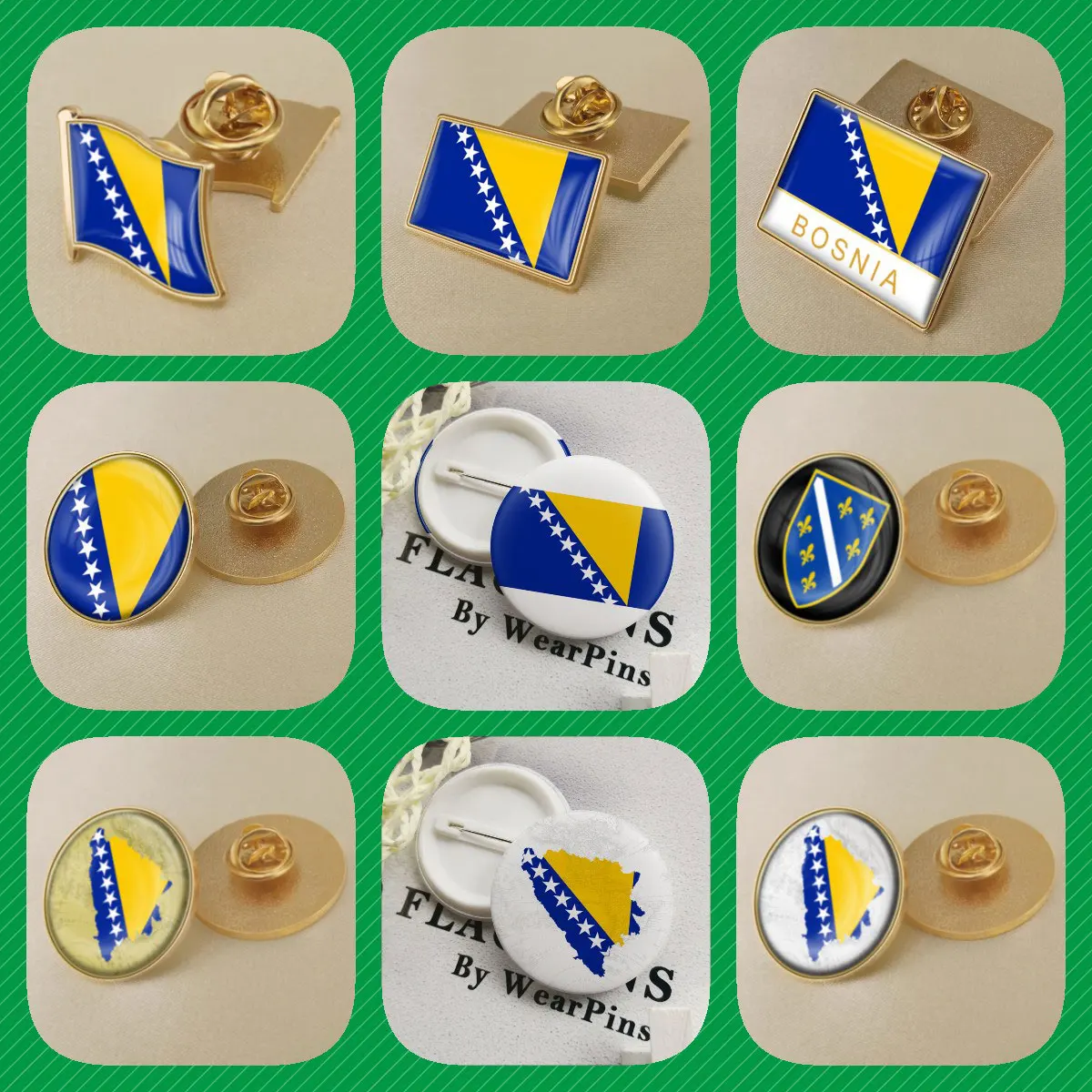 

Значок на лацкан с изображением флага герба страны Босния и гервина