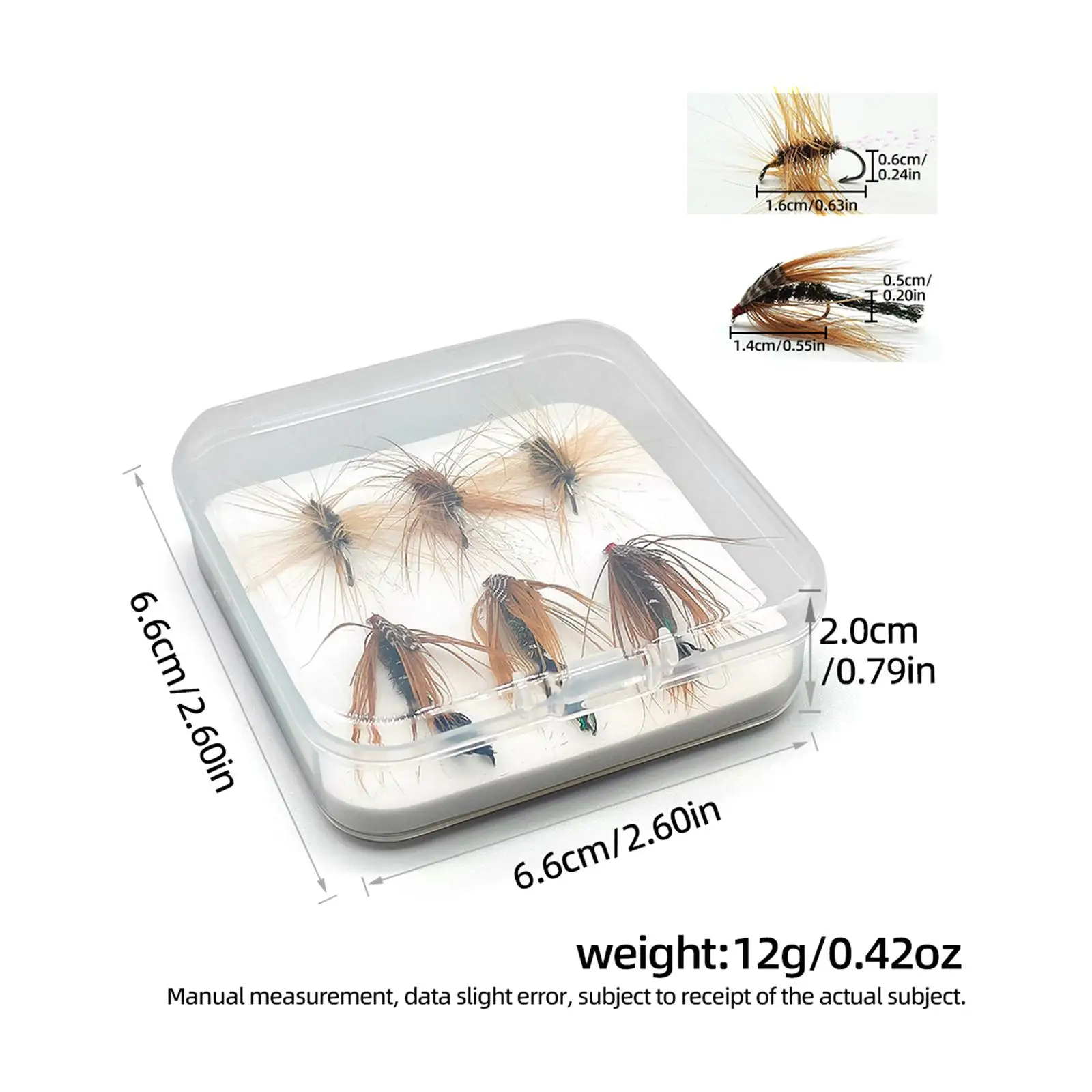 6Pcs Realistic Fly Fishing Lures Accessories Support Portable with Hook for Freshwater Gifts Anglers Beginners Saltwater